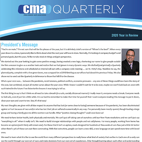 2020 Year in Review CMA Quarterly Newsletter