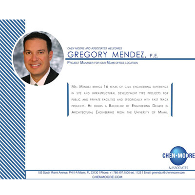 Meet CMA’s New Project Manager Gregory Mendez, P.E.