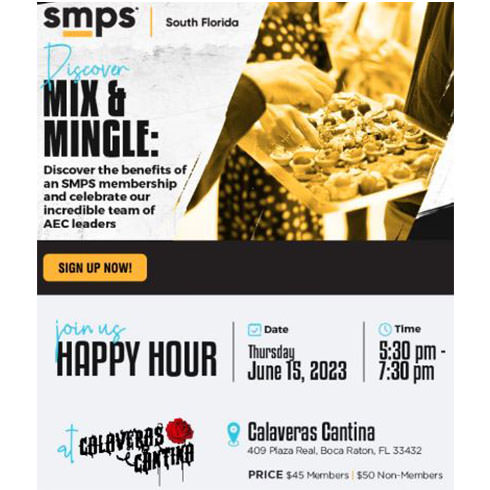 Discover, Mix, and Mingle: A Membership Benefits and Celebration Happy Hour for SMPS South Florida