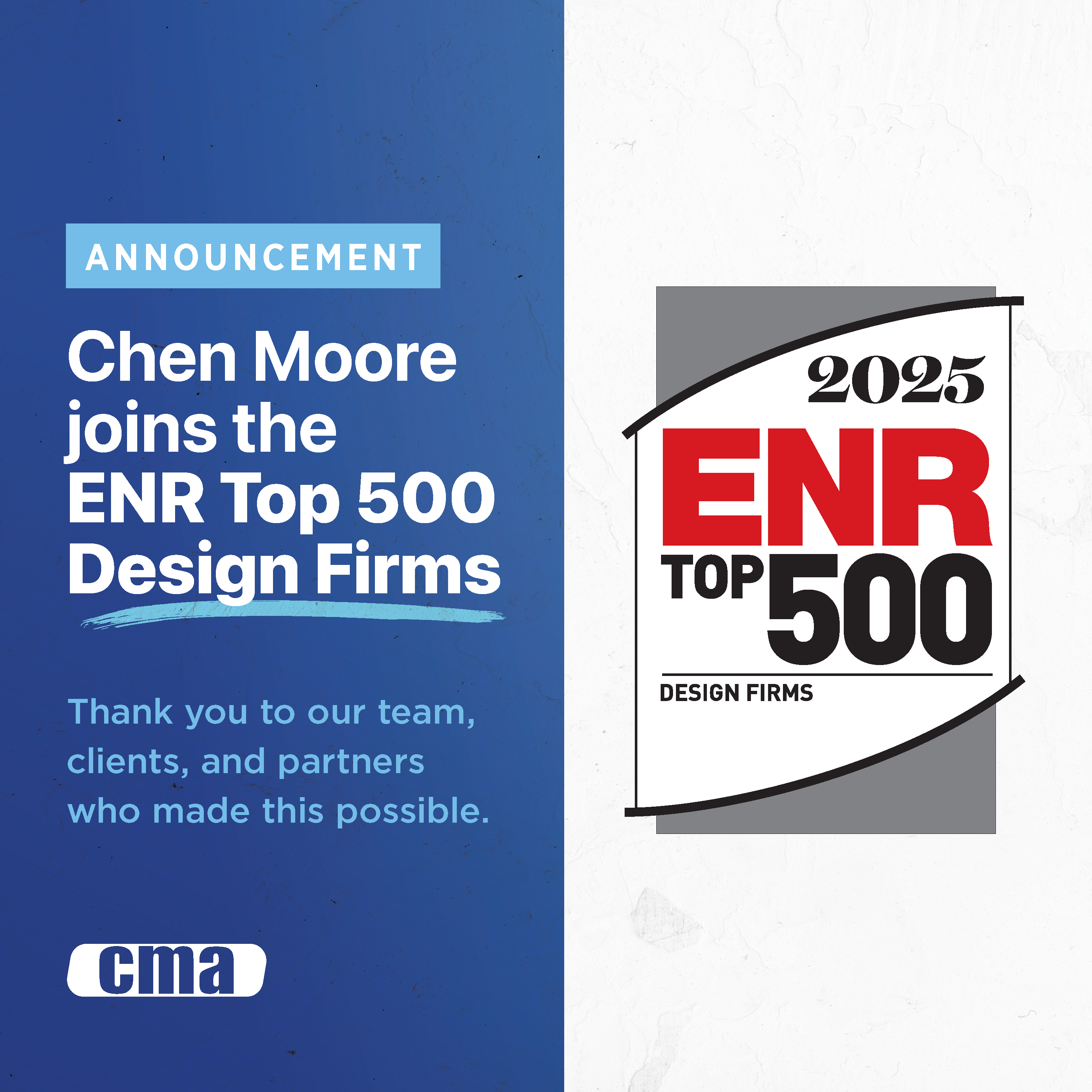 CMA Ranked in ENR Top 500 Design Firms List