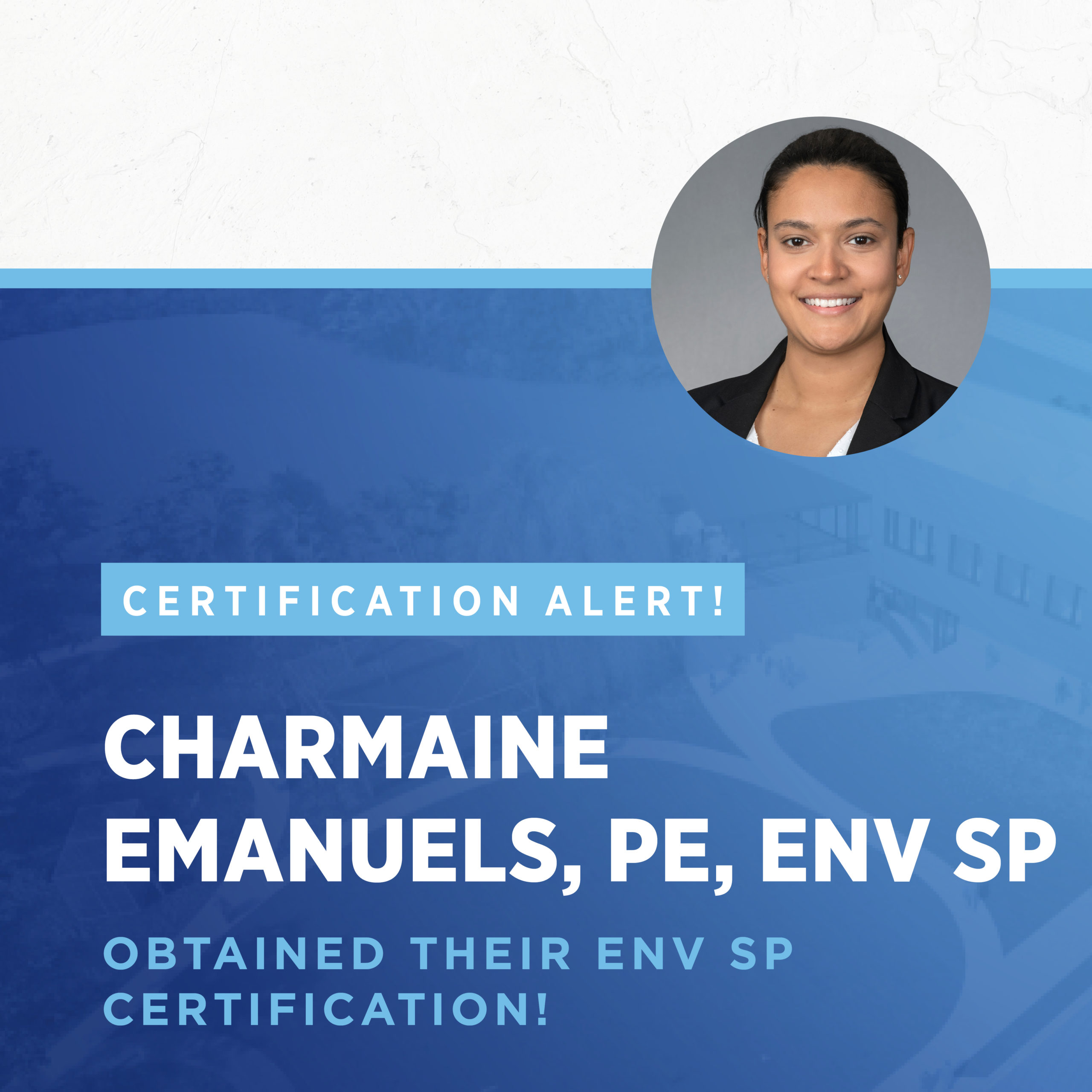 Charmaine Emanuels Receives ENV SP Certificate